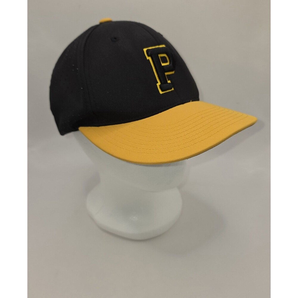 Pittsburgh Pirates Embroidered Fitted Hat Cap Pacific Headwear Black Yellow L-XL